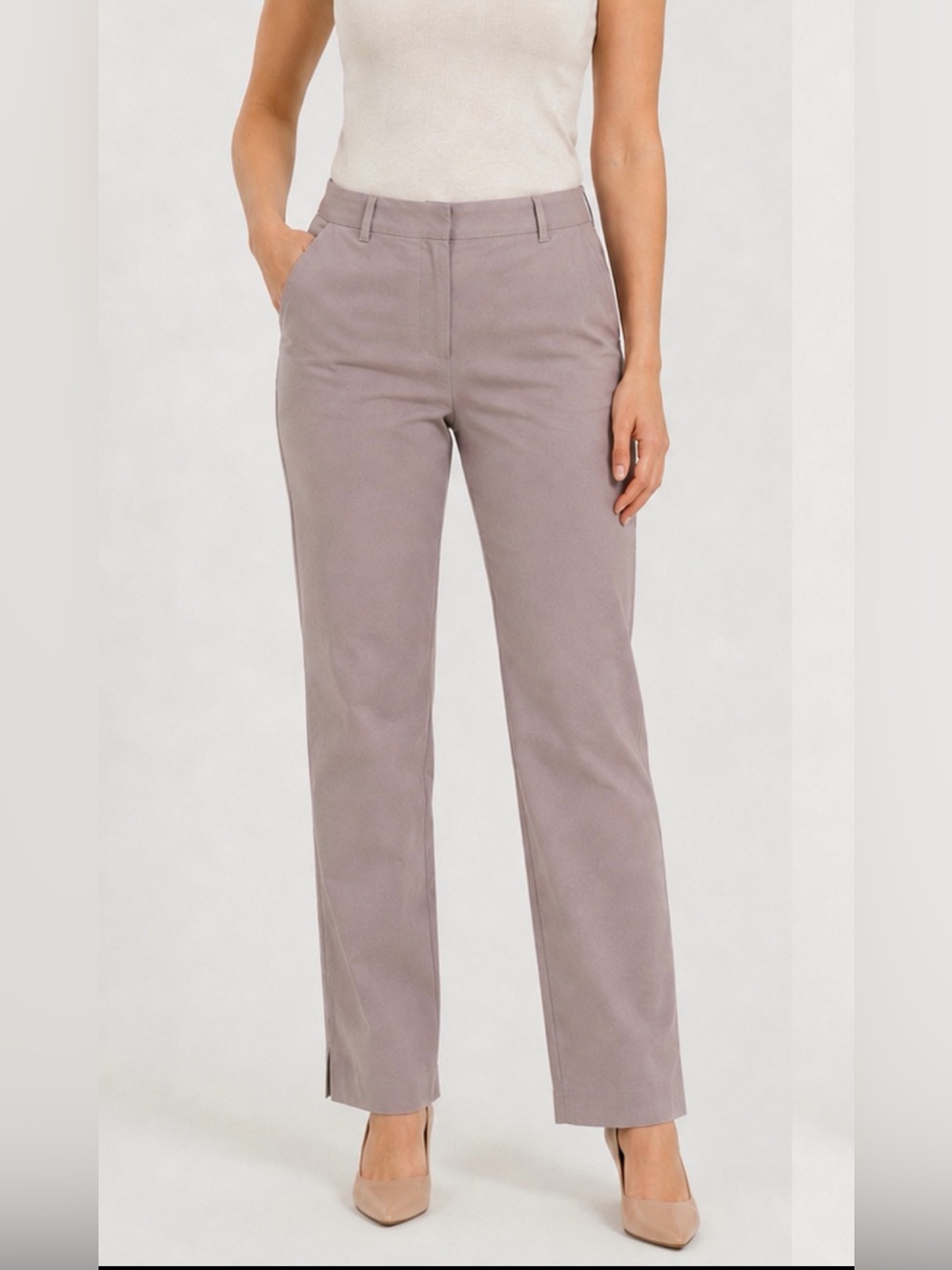 Boden Women’s 10L Lavender Gray Chino Straight Leg Pants